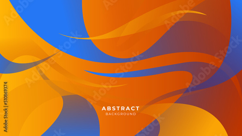Minimal blue orange banner geometric shapes abstract modern background design. Design for poster, template on web, backdrop, banner, brochure, website, flyer, landing page, presentation, and webinar
