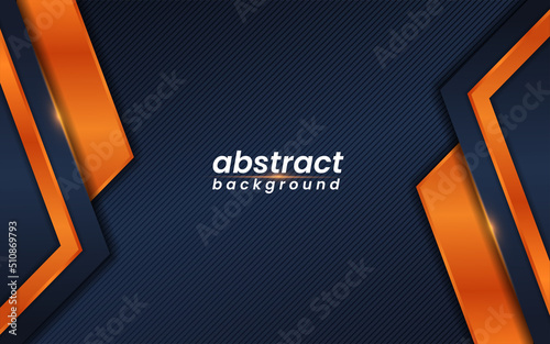 Abstract navy background with shiny orange gradient