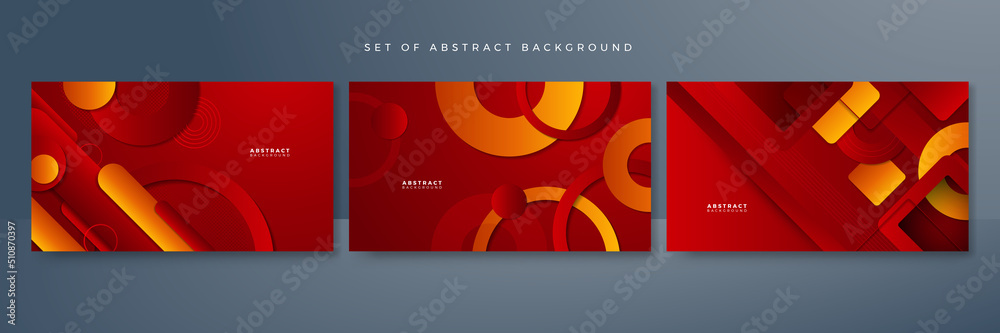 Fototapeta premium Minimal geometric red orange banner geometric shapes light technology background abstract design. Vector illustration abstract graphic design banner pattern presentation background web template.