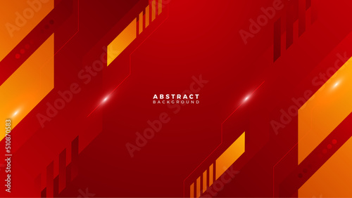 Abstract red orange banner geometric shapes background. Vector abstract graphic design banner pattern presentation background web template.