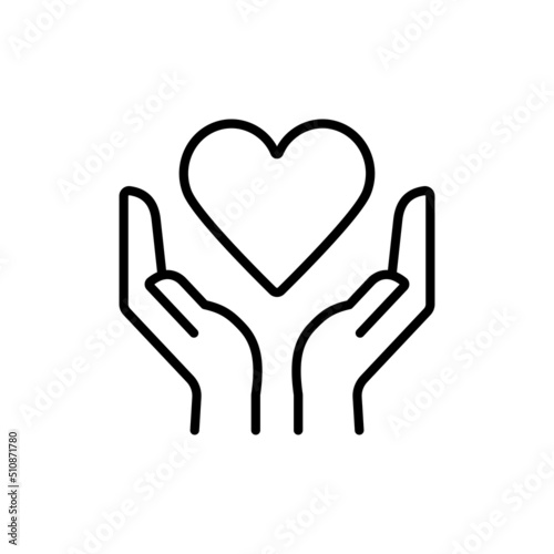 hands holding heart icon illustration