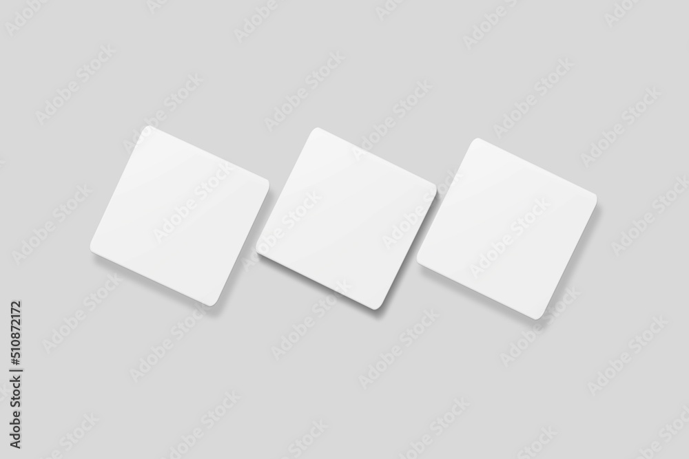 Blank square business card for mockup. 3D Render. Blank square business card for mockup. 3D Render.