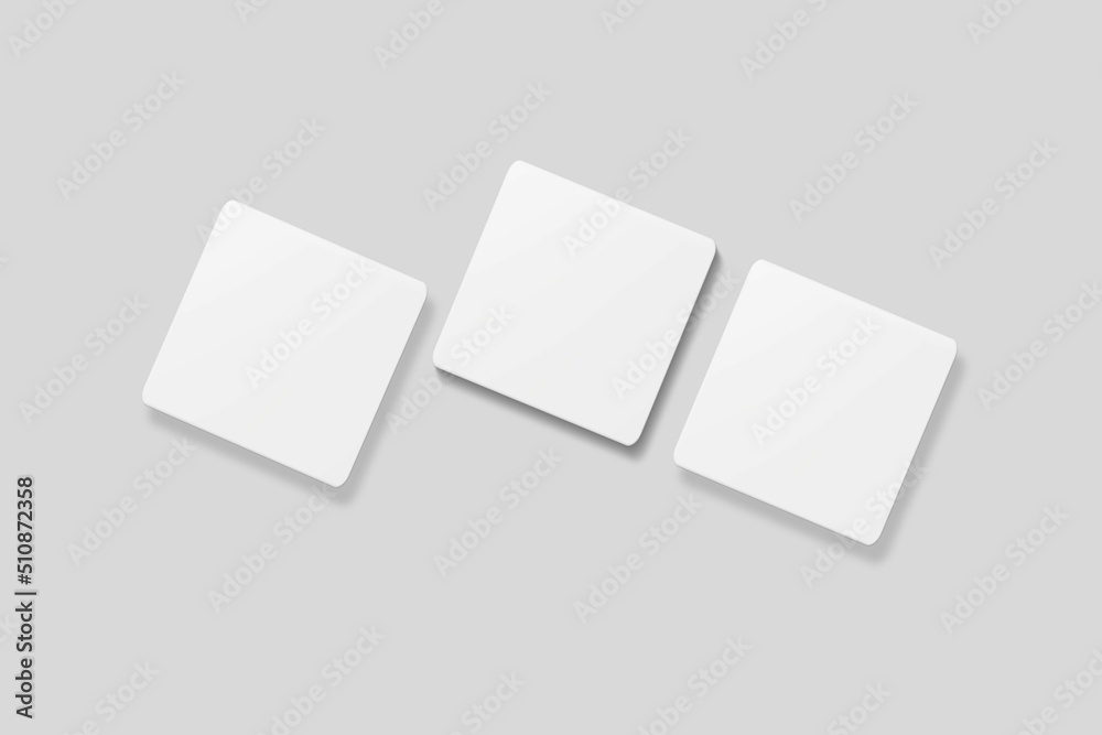 Blank square business card for mockup. 3D Render. Blank square business card for mockup. 3D Render.