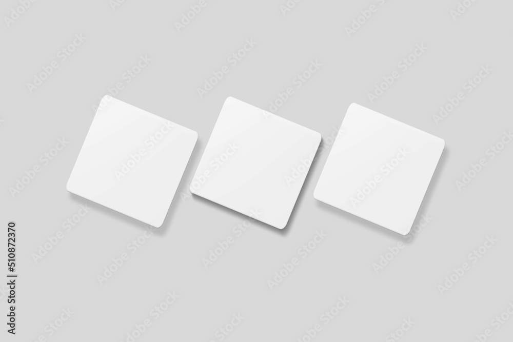 Blank square business card for mockup. 3D Render. Blank square business card for mockup. 3D Render.
