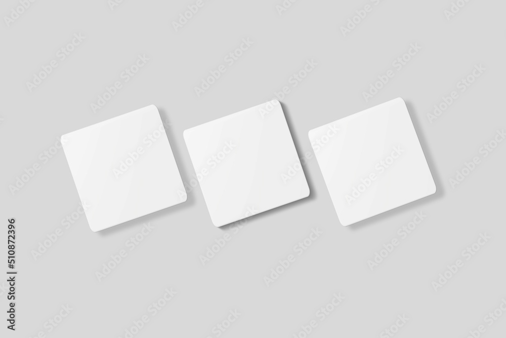 Blank square business card for mockup. 3D Render. Blank square business card for mockup. 3D Render.