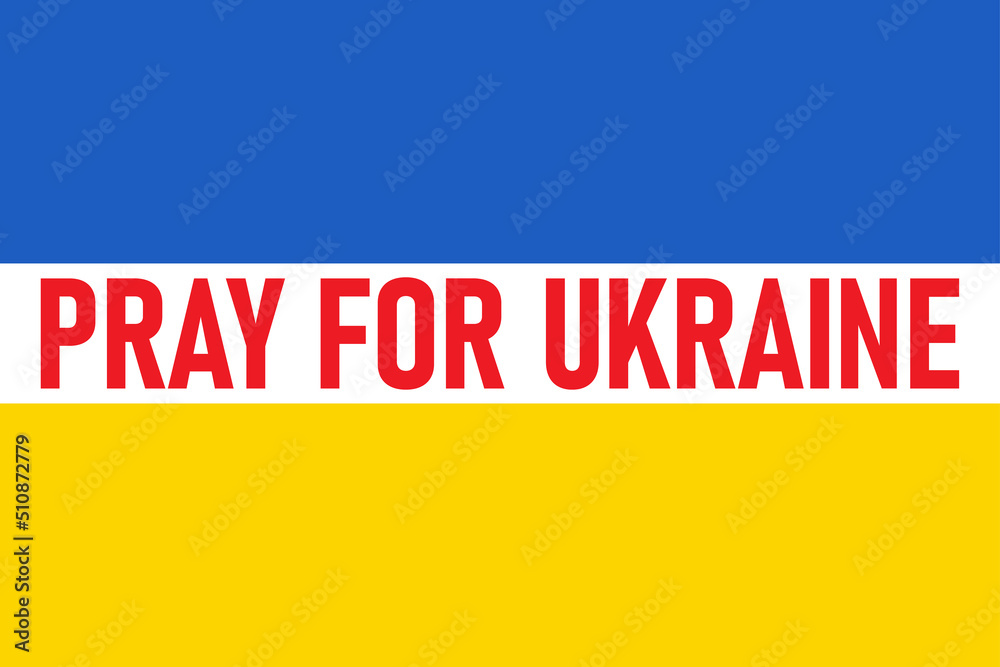 Fototapeta premium Pray for Ukraine concept banner. Vector image