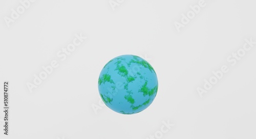 Fototapeta Naklejka Na Ścianę i Meble -  3d render. Cartoon planet earth isolated on a white background . 3d illustration