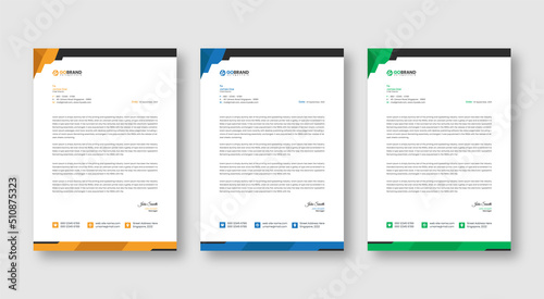 Abstract Corporate Business Style Letterhead Design Vector Template For Your Project. Simple And Clean Print Ready Design