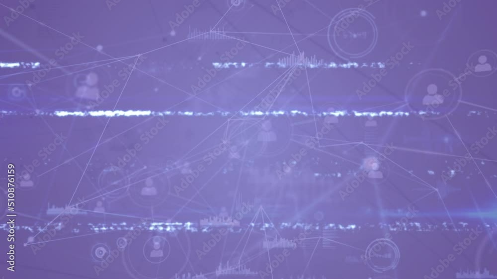 Animation of data processing over blue background Animation of data processing over blue background