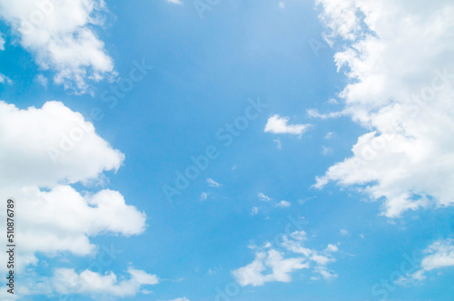 Beautiful blue sky with white cloud and clear light under shining from the sun