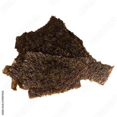 seaweed sheet pile isolated on white background