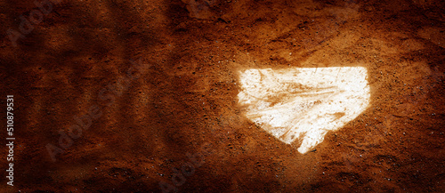 Baseball Homeplate in Brown Dirt for Sports American Past Time photo