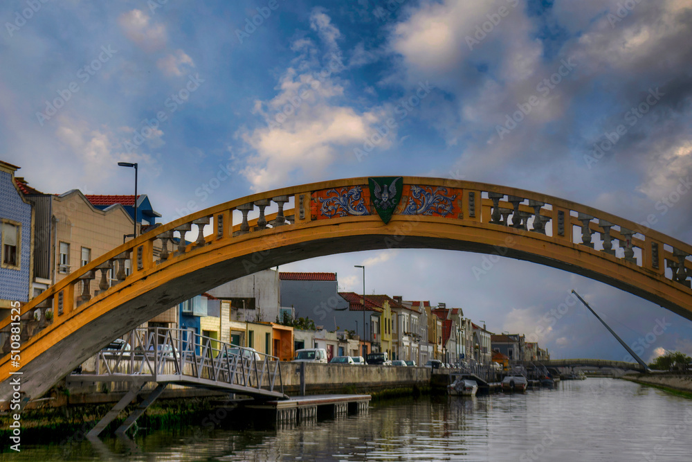 Aveiro city, located on the west coast of Portugal.