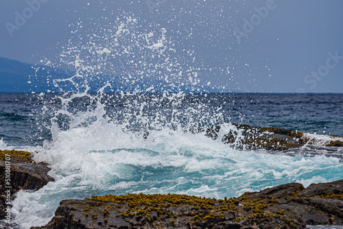 Fototapeta Naklejka Na Ścianę i Meble -  wave splashing in the sea