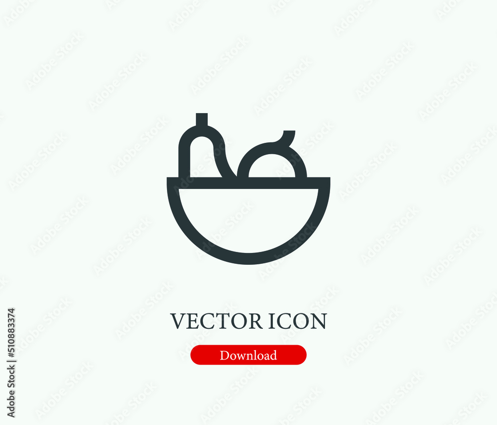 Fruit vector icon. Editable stroke. Symbol in Line Art Style for Design ...