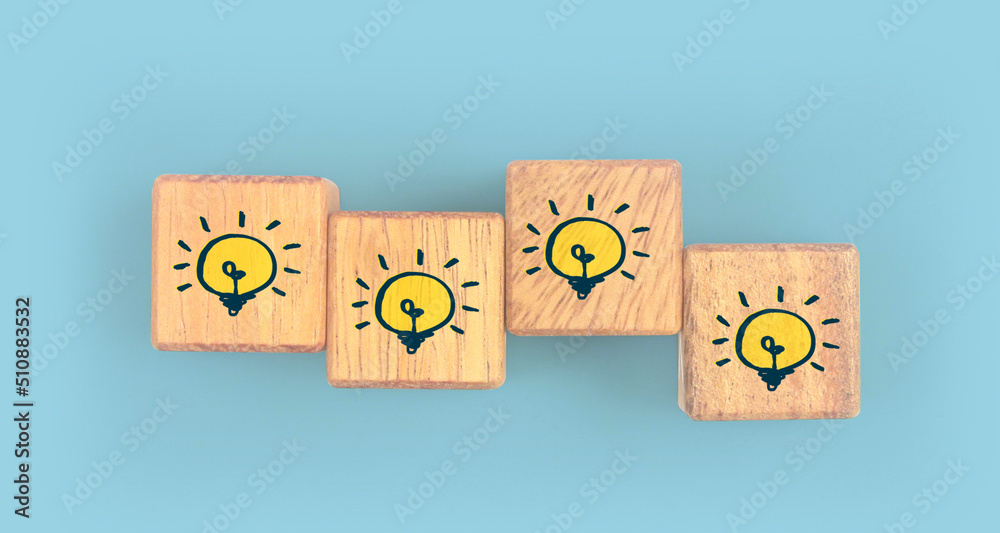 Obraz premium wood cube arrange in shape