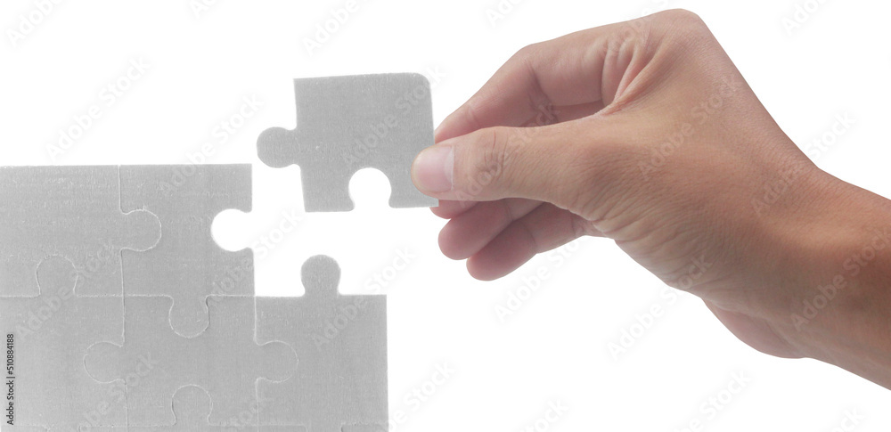 Connecting jigsaw puzzle. Business solutions success Connecting jigsaw puzzle. Business solutions success