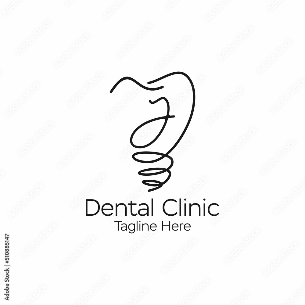 line art letter j tooth implant logo design Stock Vector Adobe Stock