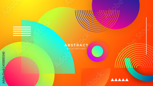 Dark colorful banner geometric shapes abstract background geometry shine and layer element vector for presentation design. Suit for business, corporate, institution, party, seminar, and talks.
