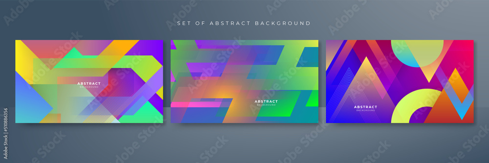 Modern colorful vibrant vivid geometric shapes corporate abstract technology background. Vector abstract graphic design banner pattern presentation background web template.