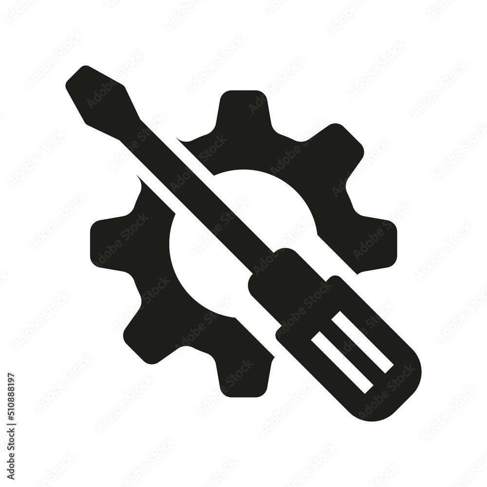 Mechanics Tools icon. screwdriver with gear icon. Mechanics Tools icon. screwdriver with gear icon.
