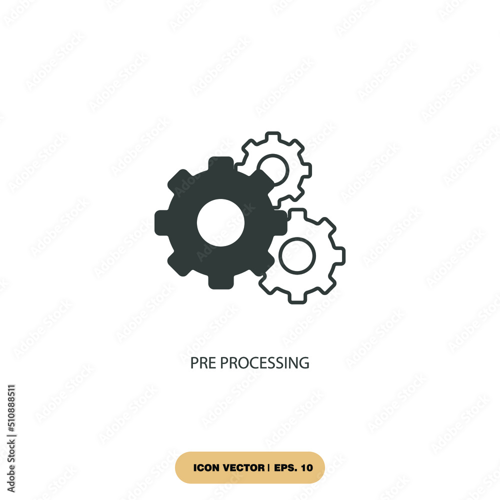 Pre processing icons symbol vector elements for infographic web stock