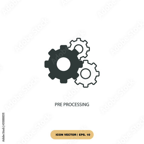  pre processing icons symbol vector elements for infographic web