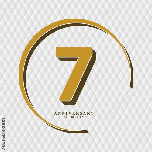 7 Years Anniversary Celebration Vector Template Design Illustration