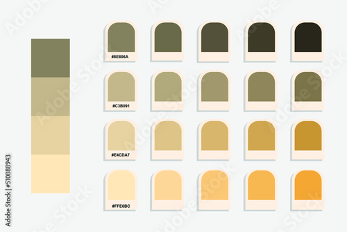 Brown orange color palette, pastel colors catalogue, design and edit idea, colour matching, rgb pantone colors, harmonious colours palette sample