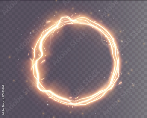 Light golden Twirl. Curve light effect of golden line. Luminous golden circle. PNG Light gold pedistal, podium, platform, table. Vector PNG.