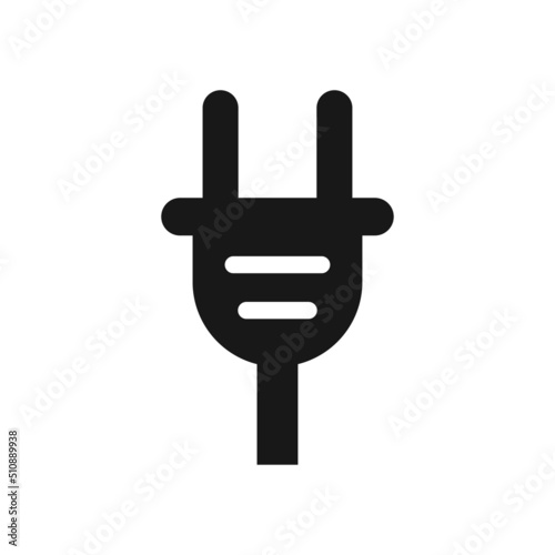 Plug for socket silhouette icon, Plug flat vector illustration for UI graphic design.