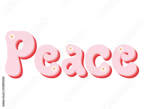 peace lettering with flowers