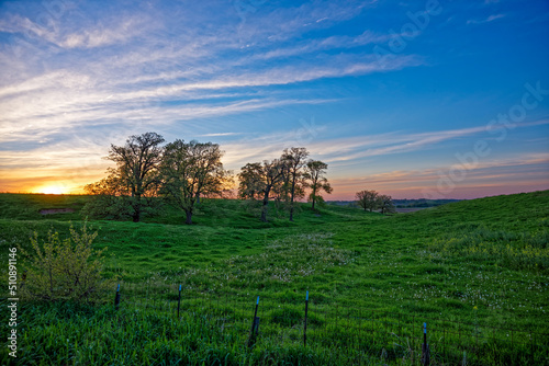 Sunset over a unknown Iowa Farm