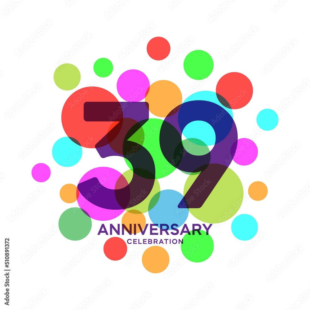 Obraz premium 39 Years Anniversary Celebration Vector Template Design Illustration