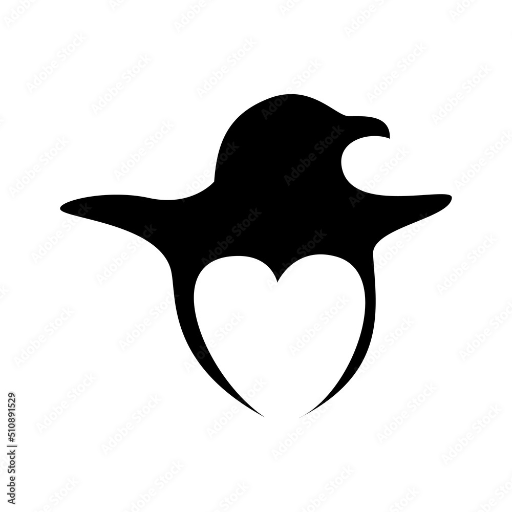 penguin love logo template. wild animal sign and symbol. penguin love logo template. wild animal sign and symbol.