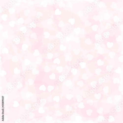 Hearts seamless pattern, cute watercolor vector background with small hearts, baby print, 14 february Valentine backdrop