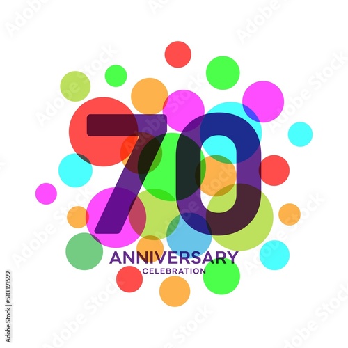 70 Years Anniversary Celebration Vector Template Design Illustration