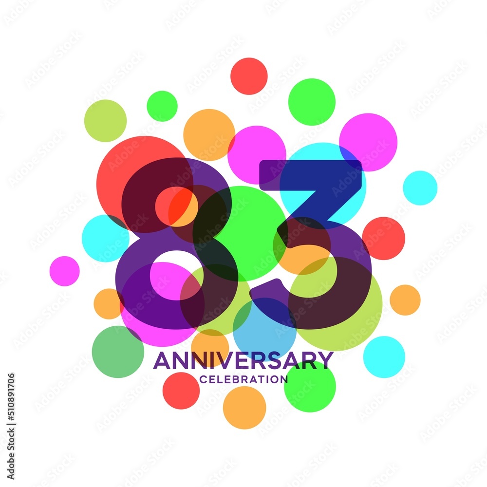 83 Years Anniversary Celebration Vector Template Design Illustration