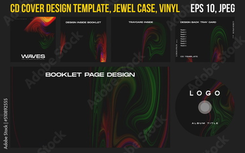 Music Album Cover for the Web Presentation. CD Cover Design Template. Compact Disk, Jewel Box, Vinyl, DVD. Printable Editable Files. Square poster, banners, brochure, book. Colorful Abstract Artwork  