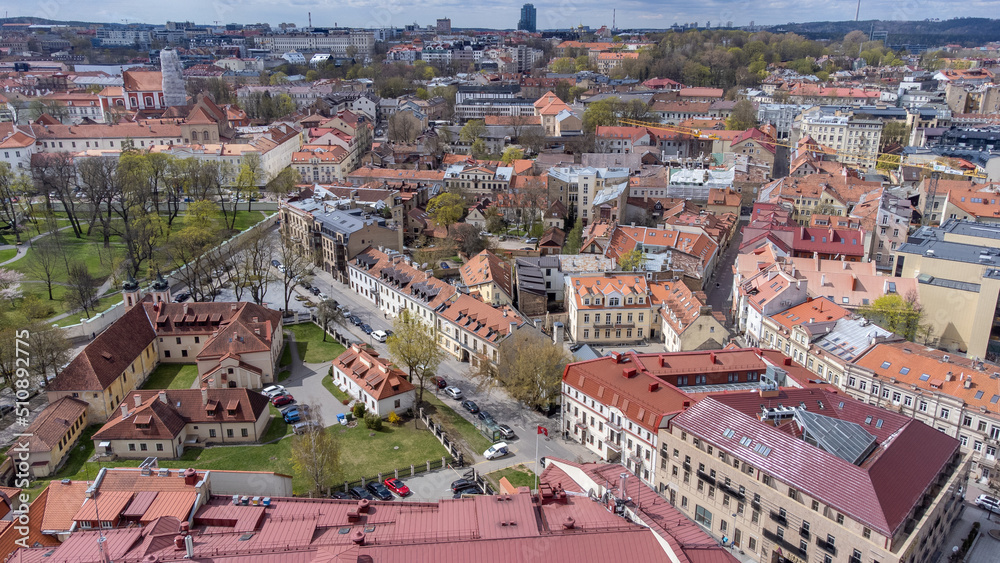 Arial , Birds Eye View Of The City Of Vilnius drone photography