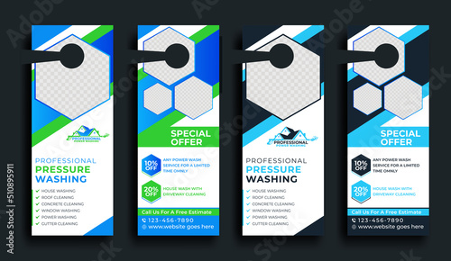 Pressure Washing and Power Washing eddm Door hanger design template, Soft washing Door hanger, Door hanger template