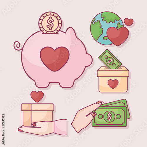 five charity icons