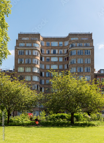 Art deco residential building Florin Court aka Whitehaven Mansions residence of Hercule Poirot,  Charterhouse Square, London, England, UK