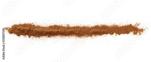 Cinnamon line powder isolated on white, top view  photo