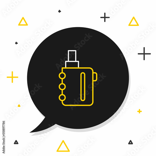 Line Electronic cigarette icon isolated on white background. Vape smoking tool. Vaporizer Device. Colorful outline concept. Vector