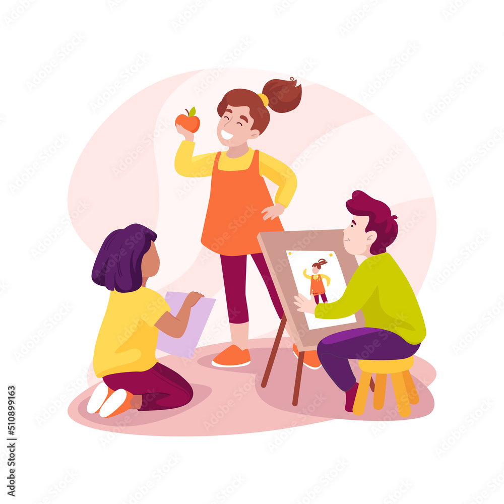 Drawing a person with a body isolated cartoon vector illustration. Drawing a person with a body isolated cartoon vector illustration.