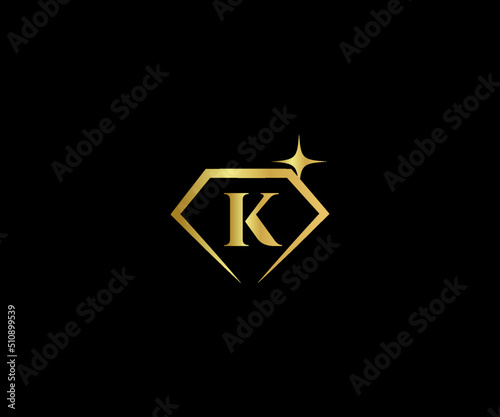 K letter Diamond logo design Template vector symbol. Icon Diamond vector illustration photo