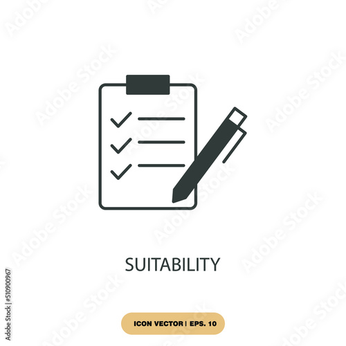 suitability icons  symbol vector elements for infographic web