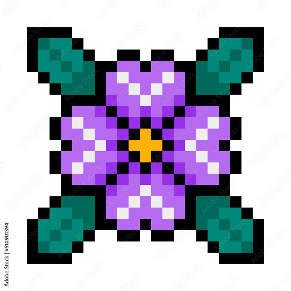 pixel flower and leaves
pixel flower and leaves