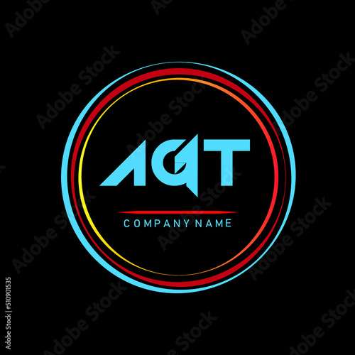 AGT,A G T Alphabet Letter Design With Creative Circle ,A G T Letter Logo Design ,AGT Letter Logo Design On Black background, business and company, letter logo design for company photo